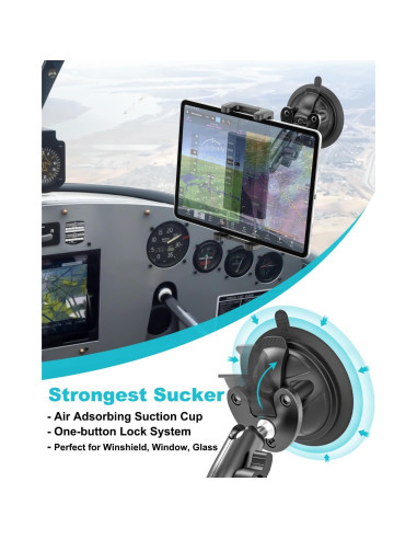 Soporte de Tableta para Pilotos Dosvsi con Ventosa Fuerte 4-13"