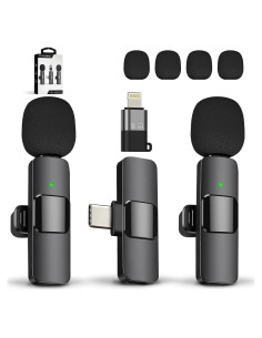 Micrófono Inalámbrico Lavalier TUTGLOBAL K9 para iPhone y Android