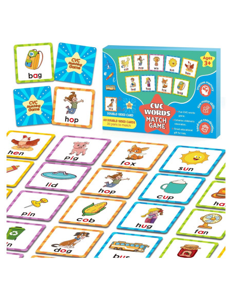 Juego de Memoria CVC Distasio para Niños 3-5 Años - 60 Tarjetas Juego de Memoria CVC Distasio para Niños 3-5 Años - 60 Tarjetas