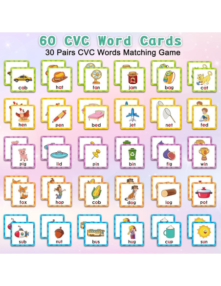 Juego de Memoria CVC Distasio para Niños 3-5 Años - 60 Tarjetas Juego de Memoria CVC Distasio para Niños 3-5 Años - 60 Tarjetas