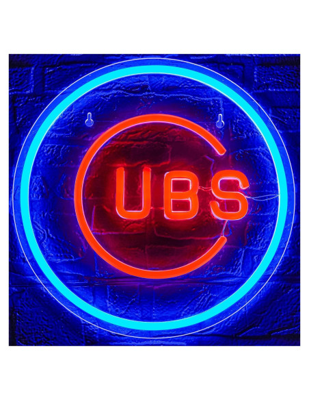 Luz de Neón LED Brineon Cubs 30.48x29.21 cm Decorativa Luz de Neón LED Brineon Cubs 30.48x29.21 cm Decorativa