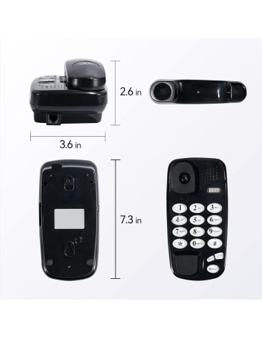 Teléfono de pared retro clásico XVSESES - Negro - Línea fija