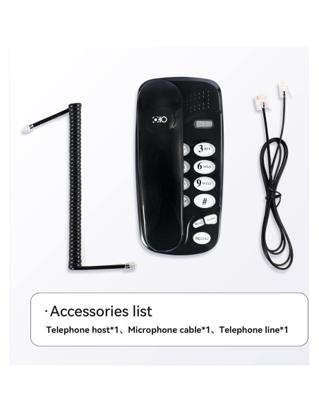 Teléfono de pared retro clásico XVSESES - Negro - Línea fija Teléfono de pared retro clásico XVSESES - Negro - Línea fija