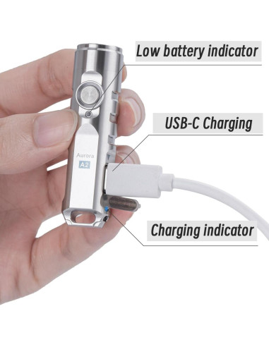 Linterna LED RovyVon A2 de llavero 650 lúmenes recargable
