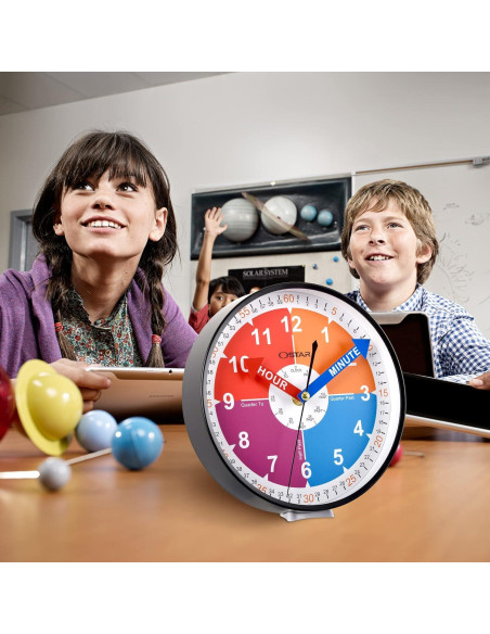 Reloj de Pared Educativo OSTAR 20.32 cm Silencioso Reloj de Pared Educativo OSTAR 20.32 cm Silencioso