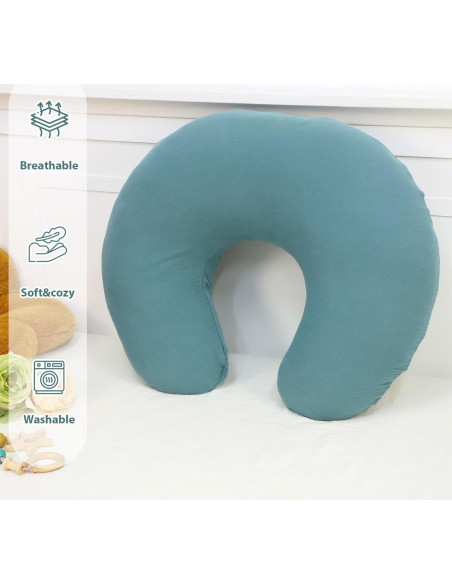 Funda de Almohada de Lactancia Hooyax Algodón Muslin Azul Funda de Almohada de Lactancia Hooyax Algodón Muslin Azul