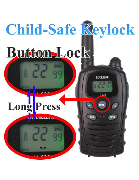 Walkie Talkies LOUKIENE para Niños 22 Canales 3 KM Negro Walkie Talkies LOUKIENE para Niños 22 Canales 3 KM Negro