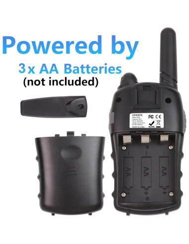 Walkie Talkies LOUKIENE para Niños 22 Canales 3 KM Negro