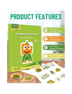 Papel de Etiquetas de Vinilo Imprimible Lzerking 60 Hojas 21.59x27.94 cm 2