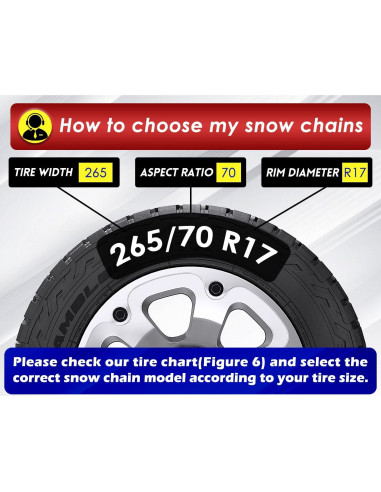 Cadenas de Nieve AUVEBY HYR-S para SUV y Camionetas - Juego de 2
