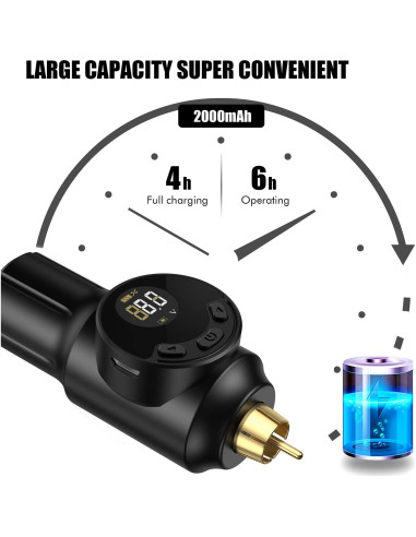 Kit de Tatuaje Inalámbrico TATELF G12 con Batería 2000mAh