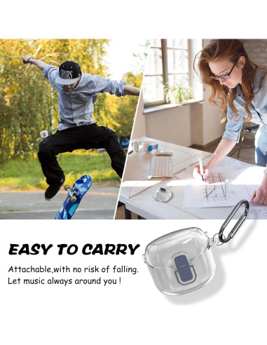 Funda Dura Transparente para JBL Tune Flex con Bloqueo Seguro