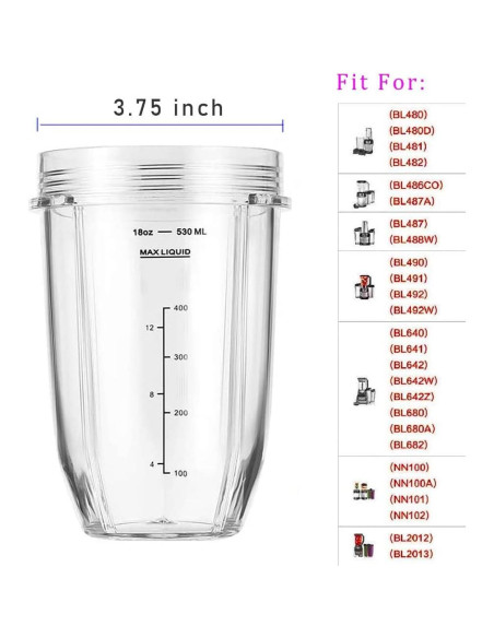 Tazas de Reemplazo 18oz para Licuadora Ninja - 2 Pack Tazas de Reemplazo 18oz para Licuadora Ninja - 2 Pack