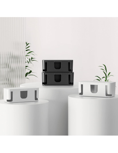 Caja Organizadora de Cables Delamu 2 Pack Negro - Grande y Mediana