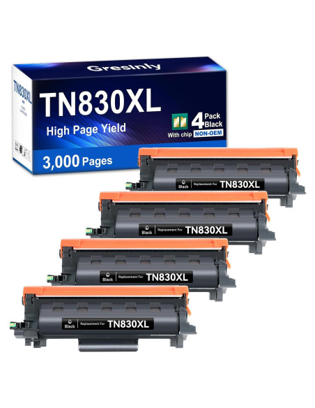 Tóner Compatible Gresinly TN830XL Negro 4-Pack para Brother Tóner Compatible Gresinly TN830XL Negro 4-Pack para Brother