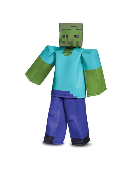 Disfraz Zombie Minecraft Niño Verde 4-6 Años Disfraz Zombie Minecraft Niño Verde 4-6 Años