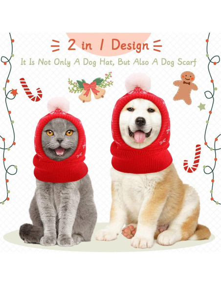 Sombrero de Invierno para Perros Kuoser - Gorro Cálido y Bufanda Sombrero de Invierno para Perros Kuoser - Gorro Cálido y Bufanda