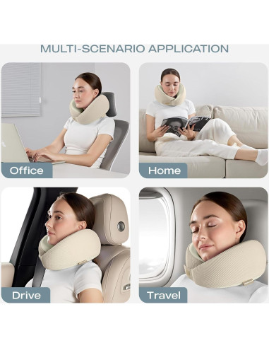 Almohada de Cuello Ergonomica Skechers Beige Espuma Memoria