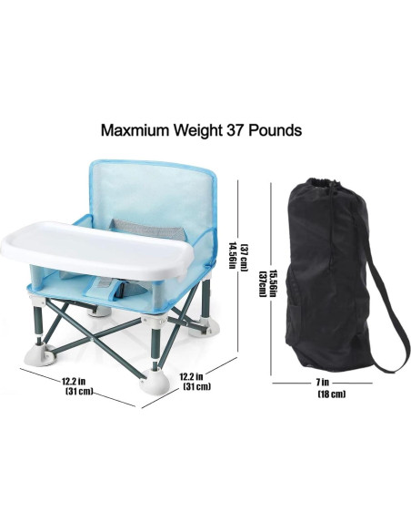 Silla Elevadora Plegable PandaEar Azul Claro para Bebés Silla Elevadora Plegable PandaEar Azul Claro para Bebés