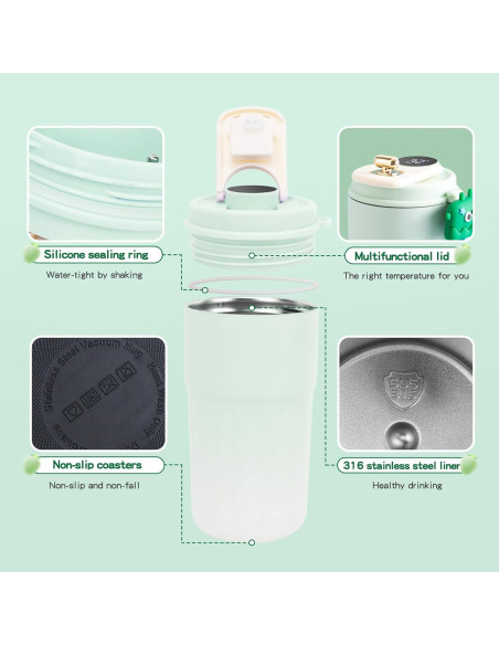 Taza de Café Inteligente Missdong 396g con Pantalla LED Verde Taza de Café Inteligente Missdong 396g con Pantalla LED Verde