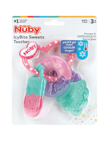 Anillo de Dentición IcyBite Nuby - Gel PureIce, Donut y Helado