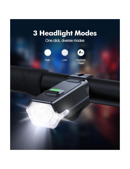 Luces de Bicicleta Zewdov Z46L Recargables IP65 9 Modos Luces de Bicicleta Zewdov Z46L Recargables IP65 9 Modos