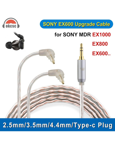 Cable de Reemplazo Mejorado OKCSC EXK 2.5MM para Auriculares Sony 1.2M Cable de Reemplazo Mejorado OKCSC EXK 2.5MM para Auriculares Sony 1.2M
