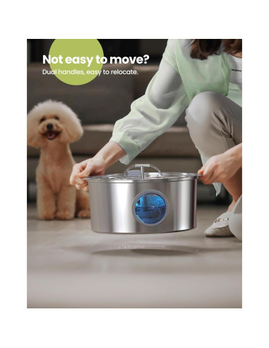 Fuente de Agua para Perros Rellaty S10-Pro 7L Acero Inoxidable