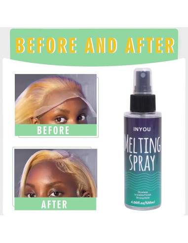 Spray Derretidor de Encaje Inyou 120ml Secado Rápido Fuerte