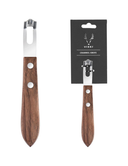 Cuchillo de Canal Viski de Acero Inoxidable y Madera de Nogal Cuchillo de Canal Viski de Acero Inoxidable y Madera de Nogal