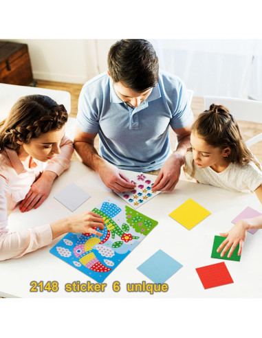 Kit de Arte de Pegatinas de Mosaico LZHZH - 6 Piezas para Niños
