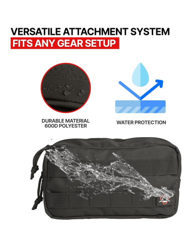 Bolsa de Cintura Molle Orca Tactical Negra 22.86x12.7cm