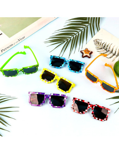 KIMOBER Paquete de 12 Gafas Pixeladas 8 Bits para Fiesta