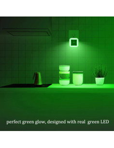 Paquete de 2 Luces Nocturnas LED Verdes con Sensor de Luz 2