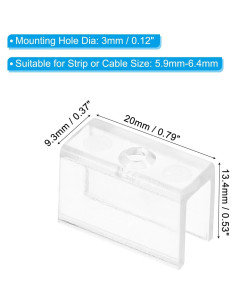 Clips de Luz LED en Tira PATIKIL 40 Piezas Soportes Plástico 2