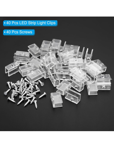 Clips de Luz LED en Tira PATIKIL 40 Piezas Soportes Plástico