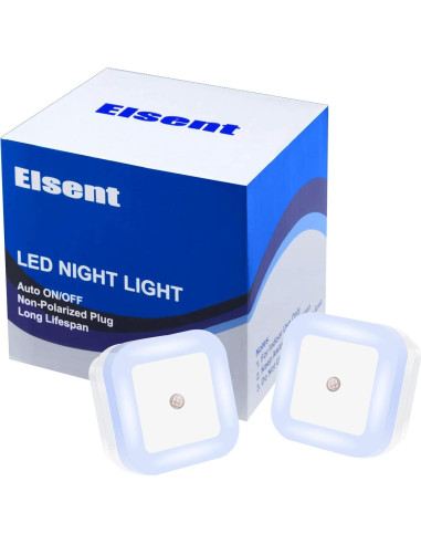 Paquete de 2 Luces Nocturnas LED Verdes con Sensor de Luz