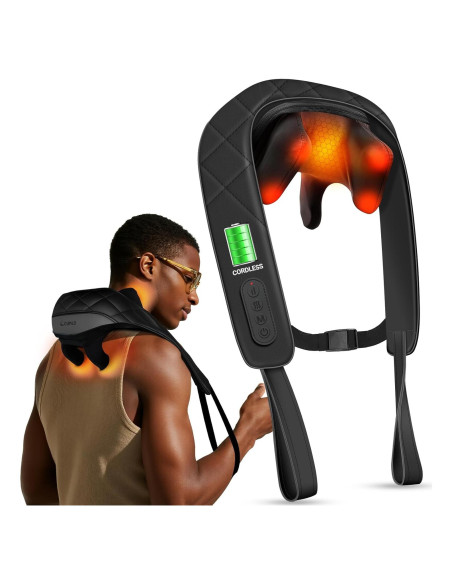 Masajeador de Cuello Inalámbrico CuPiLo con Calor 4D - Negro Masajeador de Cuello Inalámbrico CuPiLo con Calor 4D - Negro