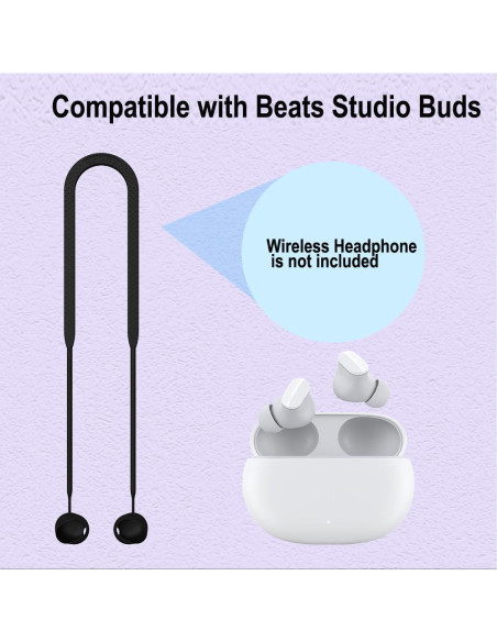 Correa Antipérdida ZSHMJMJ para Beats Studio Buds - Silicona 0.80m Correa Antipérdida ZSHMJMJ para Beats Studio Buds - Silicona 0.80m