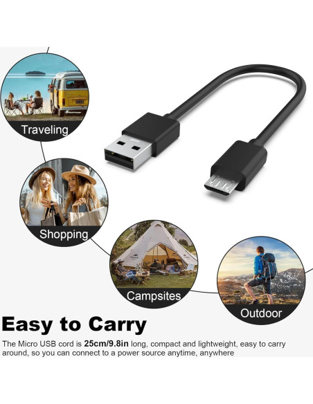 Cable de Carga Micro USB Zosvoses para Bose QC35 - 25 cm Cable de Carga Micro USB Zosvoses para Bose QC35 - 25 cm