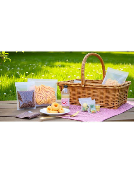 Paquete de 10 Bolsas Reutilizables Genérico 3 Tamaños Azul Paquete de 10 Bolsas Reutilizables Genérico 3 Tamaños Azul