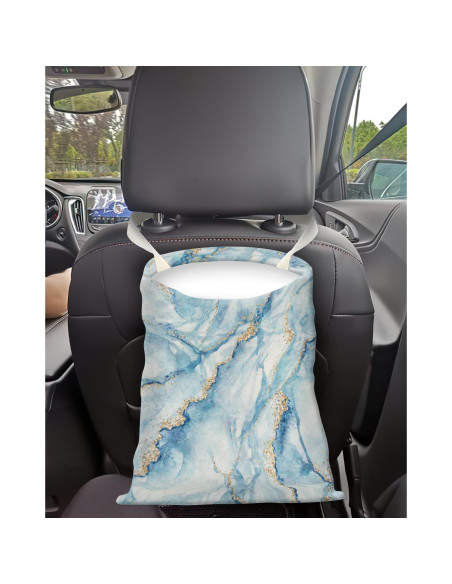 Basurero de Auto APVDSH Modelo BASEHQ Lona Mármol Azul Blanco Basurero de Auto APVDSH Modelo BASEHQ Lona Mármol Azul Blanco