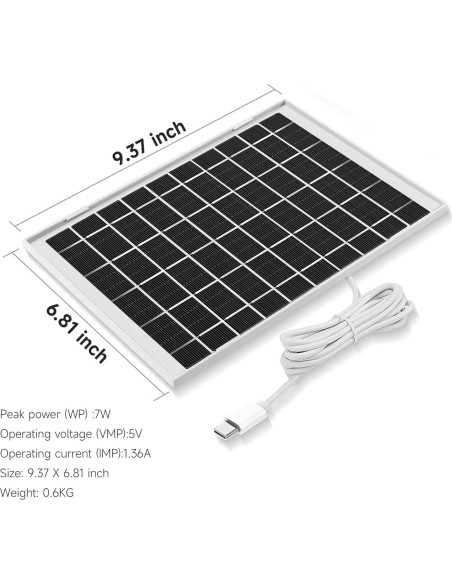 Paquete de 2 Paneles Solares 5V 7W para Cámaras de Seguridad Paquete de 2 Paneles Solares 5V 7W para Cámaras de Seguridad