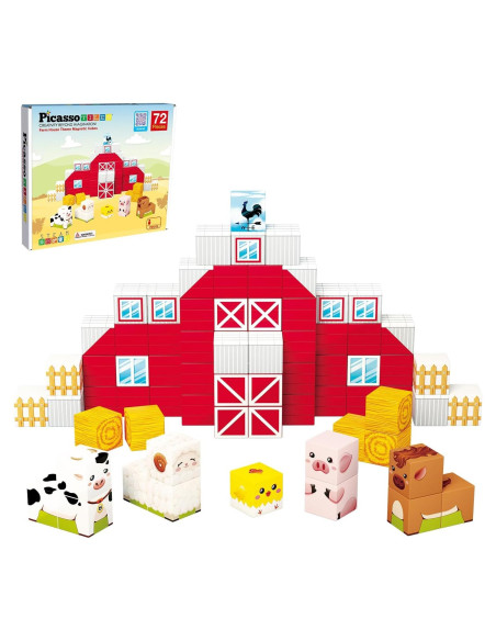 PicassoTiles Cubo Magnético Granja 72 Piezas Juguete Educativo PicassoTiles Cubo Magnético Granja 72 Piezas Juguete Educativo