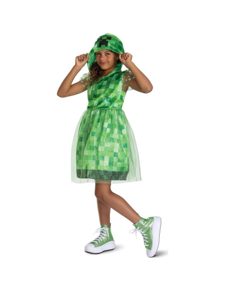 Disfraz de vestido Creeper Minecraft para niñas - Talla 4-6x Disfraz de vestido Creeper Minecraft para niñas - Talla 4-6x