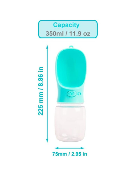 Botella de Agua Portátil para Perros VehiGo 350 ml Verde Botella de Agua Portátil para Perros VehiGo 350 ml Verde