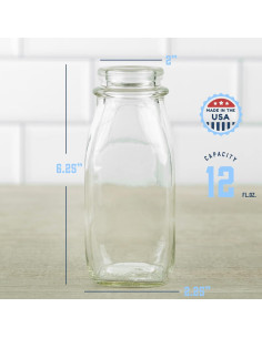 Botella de Vidrio Cuadrada Kitchentoolz 12 Oz Reutilizable 2