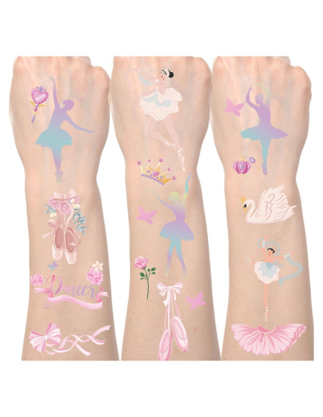 Tatuajes Temporales de Ballet Lovarywow - 200 Stickers para Niños Tatuajes Temporales de Ballet Lovarywow - 200 Stickers para Niños