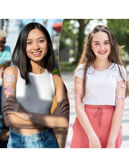 Tatuajes Temporales de Ballet Lovarywow - 200 Stickers para Niños Tatuajes Temporales de Ballet Lovarywow - 200 Stickers para Niños