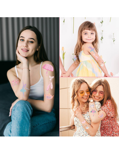 Tatuajes Temporales de Ballet Lovarywow - 200 Stickers para Niños